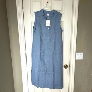 NWT Lintico 100% Linen Sleeveless Shift Dress M